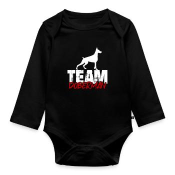 Team Dobermann - Organic Longsleeve Baby Bodysuit - black - Front