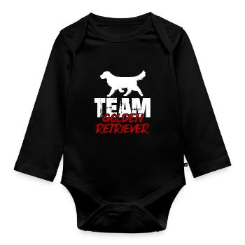 Team Golden Retriever - Organic Longsleeve Baby Bodysuit - black - Front