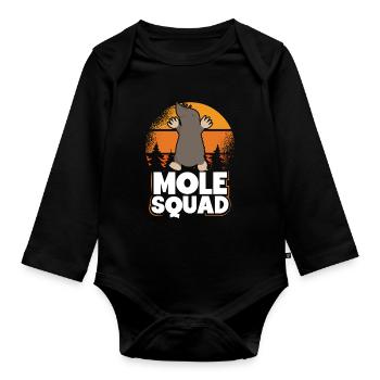 Soleil vintage de l’escouade de taupes - Body Bébé bio manches longues - noir - Devant