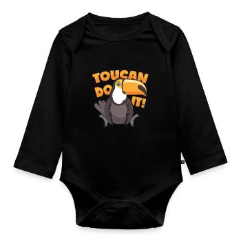 Toucan Motivation - Organic Longsleeve Baby Bodysuit - black - Front