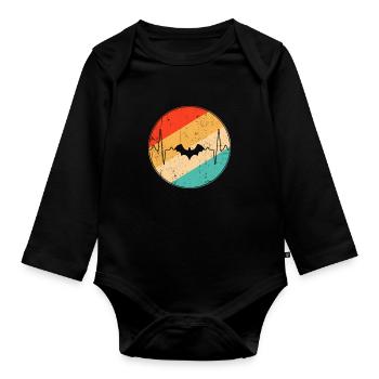 Bat Retro Heartbeat - Body Bébé bio manches longues - noir - Devant