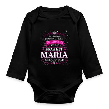 Eure Hoheit Maria betritt den Raum - Baby Bio-Langarm-Body - Schwarz - Vorne