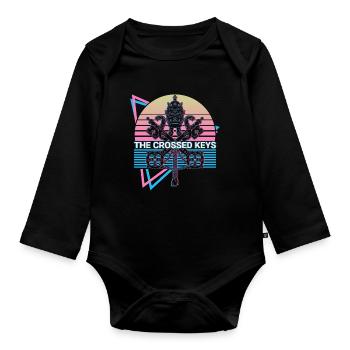 Les clés croisées Drapeau du Vatican Saint-André - Body Bébé bio manches longues - noir - Devant