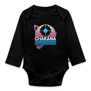 Chakana Inca Cross Rétro - Body Bébé bio manches longues - noir - Devant