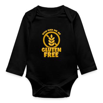 Gluten-free - Organic Longsleeve Baby Bodysuit - black - Front