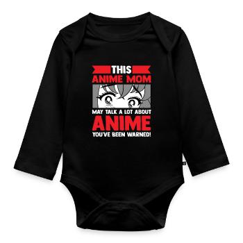 anime merch Anime anime mom Geschenk - Baby Bio-Langarm-Body - Schwarz - Vorne