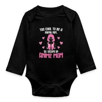 anime merch Anime anime mom Geschenk - Baby Bio-Langarm-Body - Schwarz - Vorne