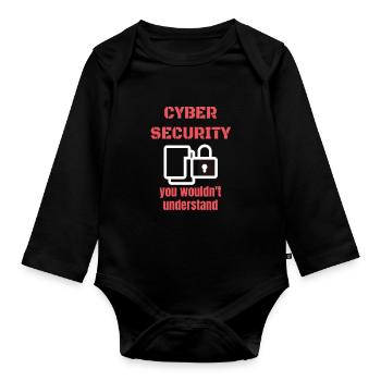 Cybersecurity - IT-Sicherheit Informatiker - Baby Bio-Langarm-Body - Schwarz - Vorne