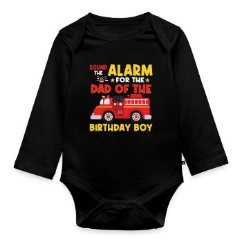 Alarm Für Den Vater Des Geburtstagskindes - Baby Bio-Langarm-Body - Schwarz - Vorne