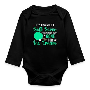 Si vous voulez une portion molle - amusant - Body Bébé bio manches longues - noir - Devant