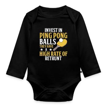 Investissez dans des balles de ping-pong - amusant - Body Bébé bio manches longues - noir - Devant