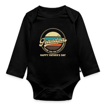 grandfather Grandpa grandad Geschenk - Baby Bio-Langarm-Body - Schwarz - Vorne