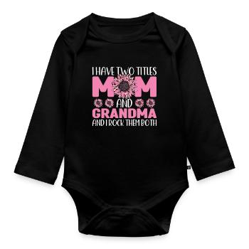 mother mum mom mum Geschenk - Baby Bio-Langarm-Body - Schwarz - Vorne