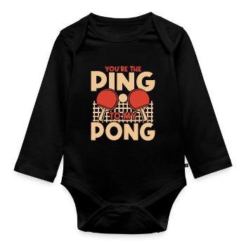 Du Bist Das Ping To My Pong - Tischtennis - Baby Bio-Langarm-Body - Schwarz - Vorne