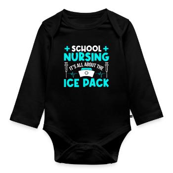 Schulpflegerin Es Geht Nur Um Ein Ice Pack - Baby Bio-Langarm-Body - Schwarz - Vorne