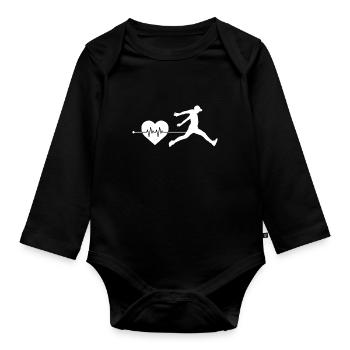 Battement de cœur du parkour - Body Bébé bio manches longues - noir - Devant