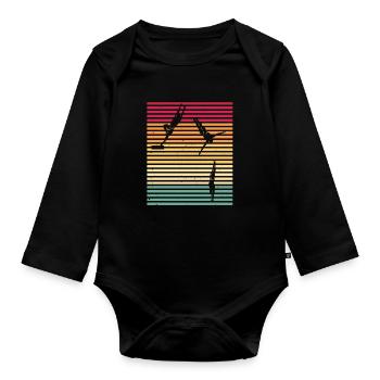 Turmspringen Turmspringer - Baby Bio-Langarm-Body - Schwarz - Vorne