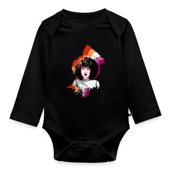 Afro Girl Gay Lesbian Flag Black History Melanin B - Baby Bio-Langarm-Body - Schwarz - Vorne