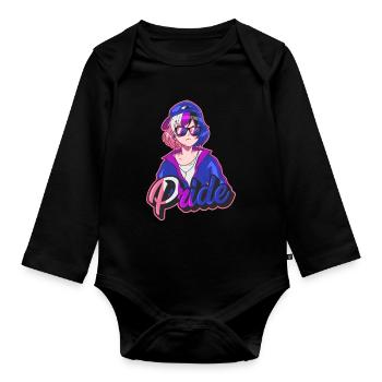 Genderfluid Proud Japanese Cool Anime Girl Gen - Organic Longsleeve Baby Bodysuit - black - Front