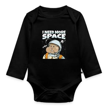 Hamster Golden Hamster Astronaut I Need More Space - Organic Longsleeve Baby Bodysuit - black - Front