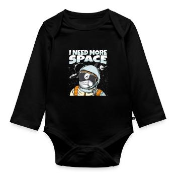 Orca Whale Killer Whale Killer Whale Astronaut - Organic Longsleeve Baby Bodysuit - black - Front