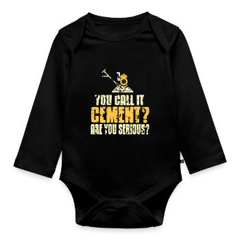 Concrete construction design for construction workers and construction site - Organic Longsleeve Baby Bodysuit - black - Front