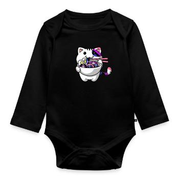 Genderfluid Proud Kawaii Car Ramen Noodles Genderf - Organic Longsleeve Baby Bodysuit - black - Front