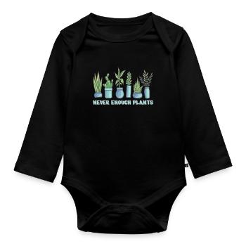Jamais assez de plantes Pflanzen - Body Bébé bio manches longues - noir - Devant