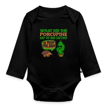 Kaktus Garten - Baby Bio-Langarm-Body - Schwarz - Vorne