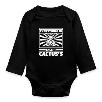 Jardin de cactus - Body Bébé bio manches longues - noir - Devant