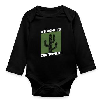 Jardin de cactus - Body Bébé bio manches longues - noir - Devant
