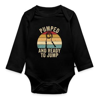 Funny Skipping Rope Skipping Rope Skipping Rope Pumped T - Organic Longsleeve Baby Bodysuit - black - Front