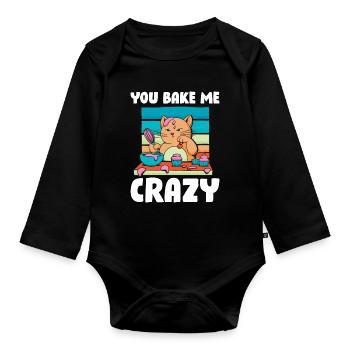 You Bake Me Crazy Baking Gift - Body Bébé bio manches longues - noir - Devant