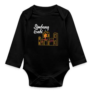 Pinoy Christmas Design für stolze Filipinos - Baby Bio-Langarm-Body - Schwarz - Vorne