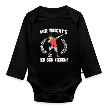 Mir Reicht's Fußball Mädchen Fußballspieler - Baby Bio-Langarm-Body - Schwarz - Vorne