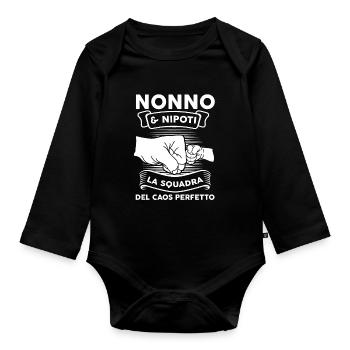 Opa & Enkelin Opa Familie Geschenk - Baby Bio-Langarm-Body - Schwarz - Vorne