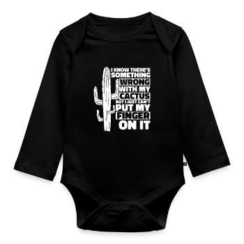 Jardin de cactus - Body Bébé bio manches longues - noir - Devant