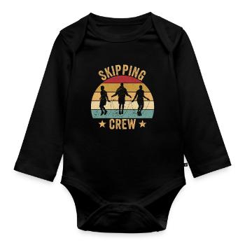 Funny skipping rope skipping rope jumping rope sprin - Organic Longsleeve Baby Bodysuit - black - Front