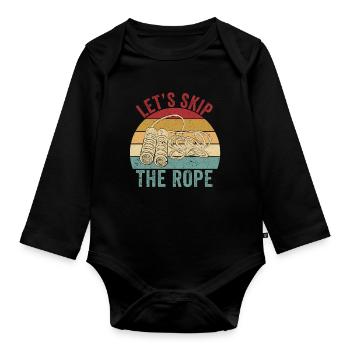 Funny Skipping Rope Skipping Rope Let's Skip The Rope - Organic Longsleeve Baby Bodysuit - black - Front