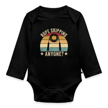Funny skipping rope jumping rope jumping rope for - Organic Longsleeve Baby Bodysuit - black - Front