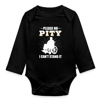 Funny Spinal Cord Injury Wheelchair Cross-Section - Organic Longsleeve Baby Bodysuit - black - Front