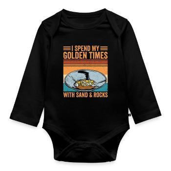 Funny Gold Panners Gold Seekers Gold Diggers Excavators - Organic Longsleeve Baby Bodysuit - black - Front