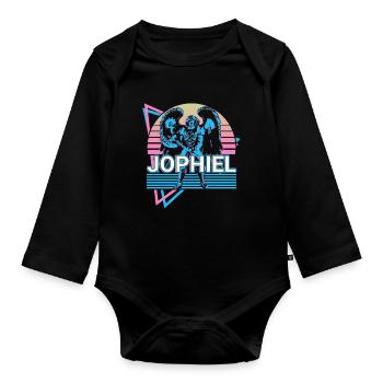 Jophiel Saint Jophiel Archangel Retro - Organic Longsleeve Baby Bodysuit - black - Front