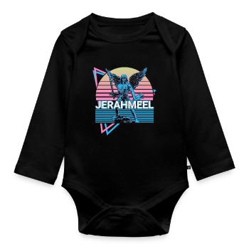 Jerahmeel Saint Jerahmeel Archange Rétro - Body Bébé bio manches longues - noir - Devant