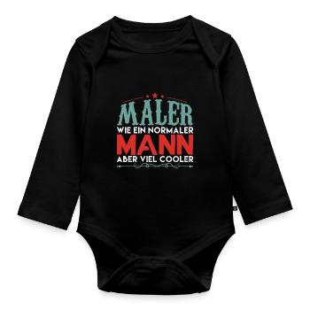 maler aber viel cooler - Baby Bio-Langarm-Body - Schwarz - Vorne