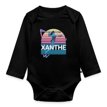 Déesse Xanthe Mythologie grecque antique - Body Bébé bio manches longues - noir - Devant