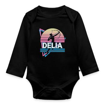 Delia Göttin Antike Griechisch Griechische Mytholo - Baby Bio-Langarm-Body - Schwarz - Vorne