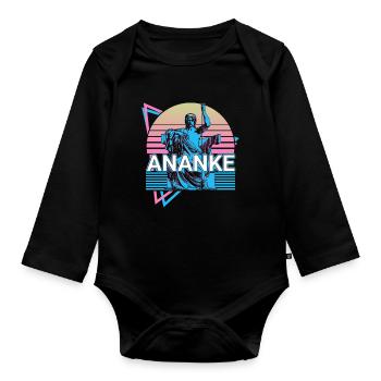 Ananke Goddess Ancient Greek Greek mythology - Organic Longsleeve Baby Bodysuit - black - Front