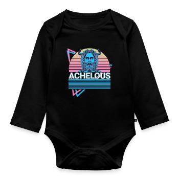 Achelous Greek god Ancient Greek myth - Organic Longsleeve Baby Bodysuit - black - Front