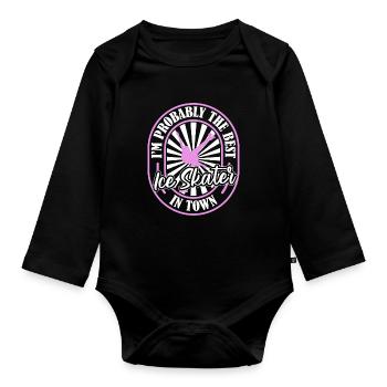Schlittschuhlaufen Witzig - Baby Bio-Langarm-Body - Schwarz - Vorne